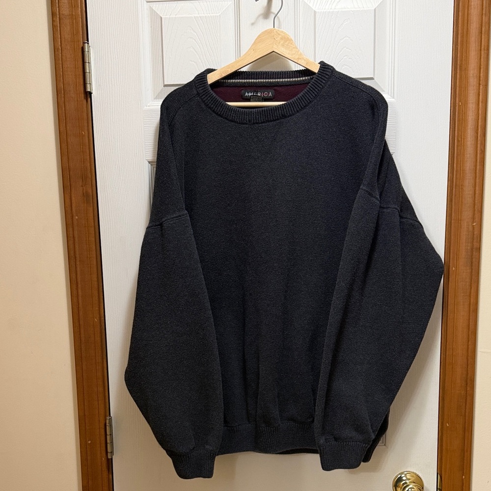 Perry Ellis Men's Charcoal Crewneck Sweater